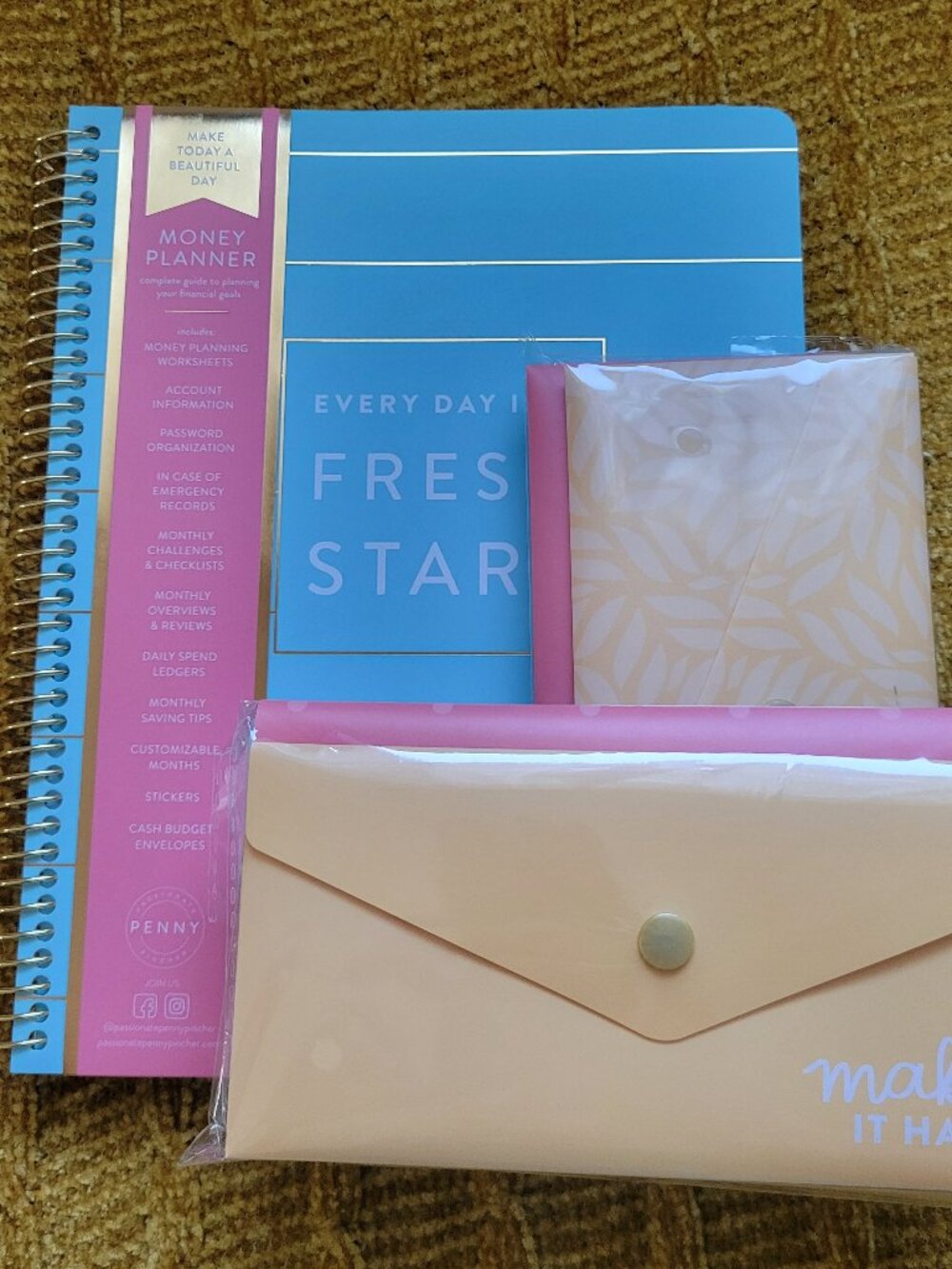 Passionate Penny Pincher Undated Money 6 mon Planner w 10 Cash Budget Envelopes